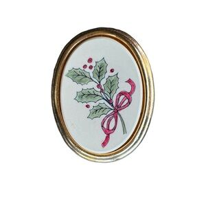 SOLD- Vintage Signed Barlow Brooch Poinsettia Plant Holiday Winter Christmas Pin